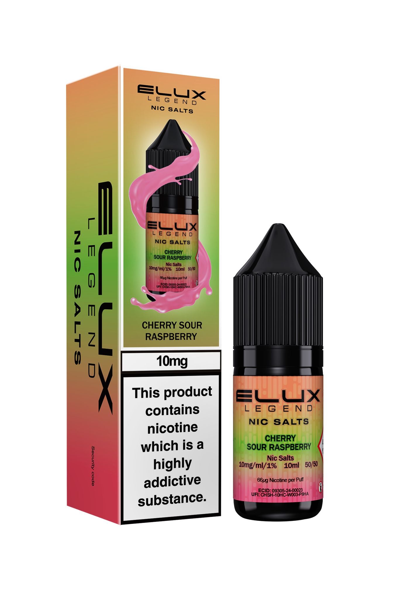 Elux Nic Salts 10mg | 10 PACK Cherry Sour Raspberry 10mg BOX OF 10 disposable vape